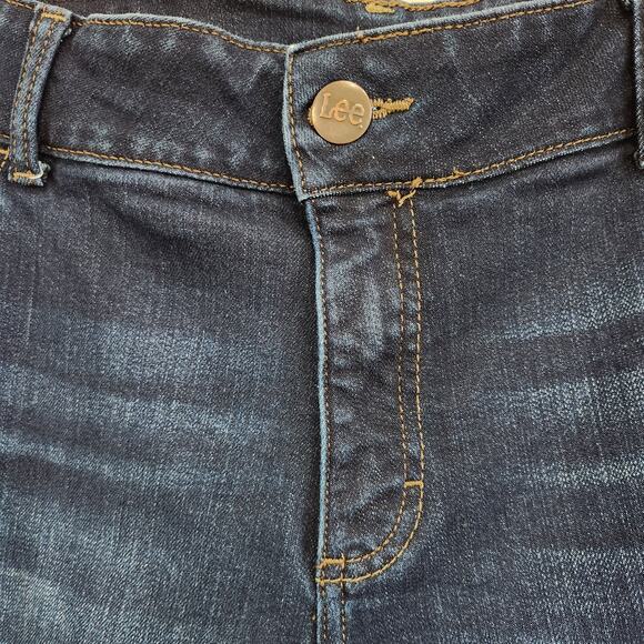 Lee Straight Leg Jeans Regular Fit Mid Rise Dark Wash Denim Nightshade Size 18W - Picture 3 of 7